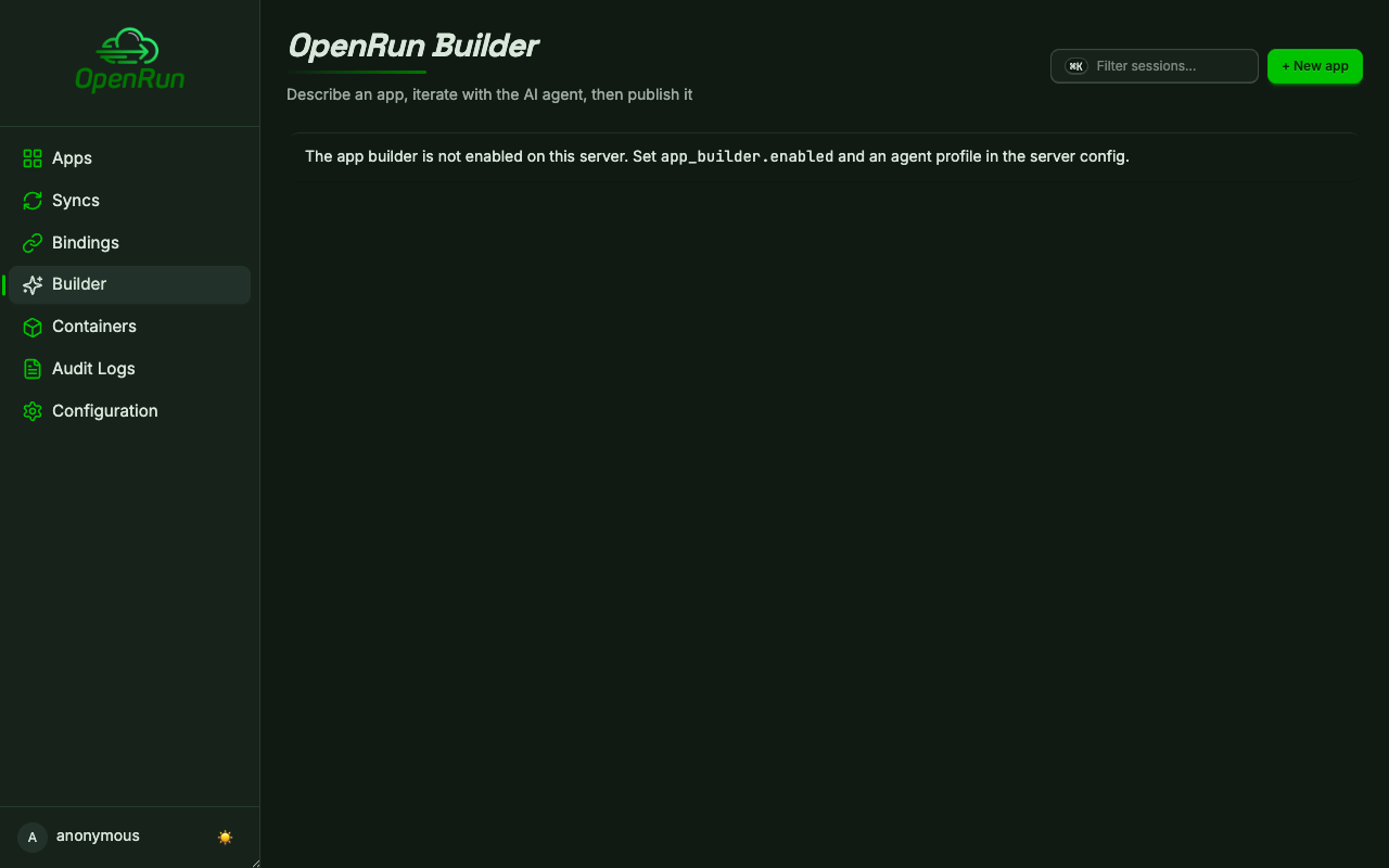 App builder page