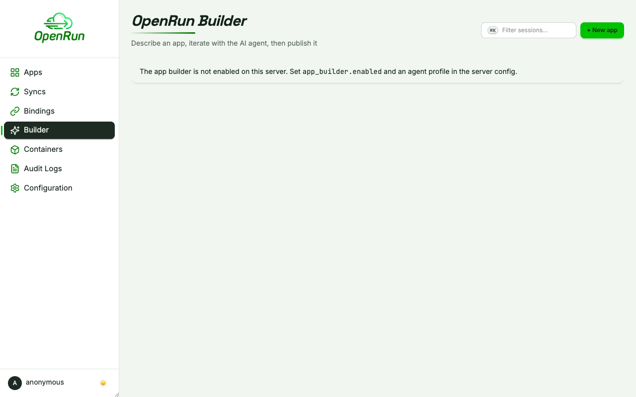 App builder page